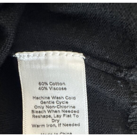 Talbots Black Cream Ruffle Neck Sweater womens size Medium cotton blend - Picture 3 of 4